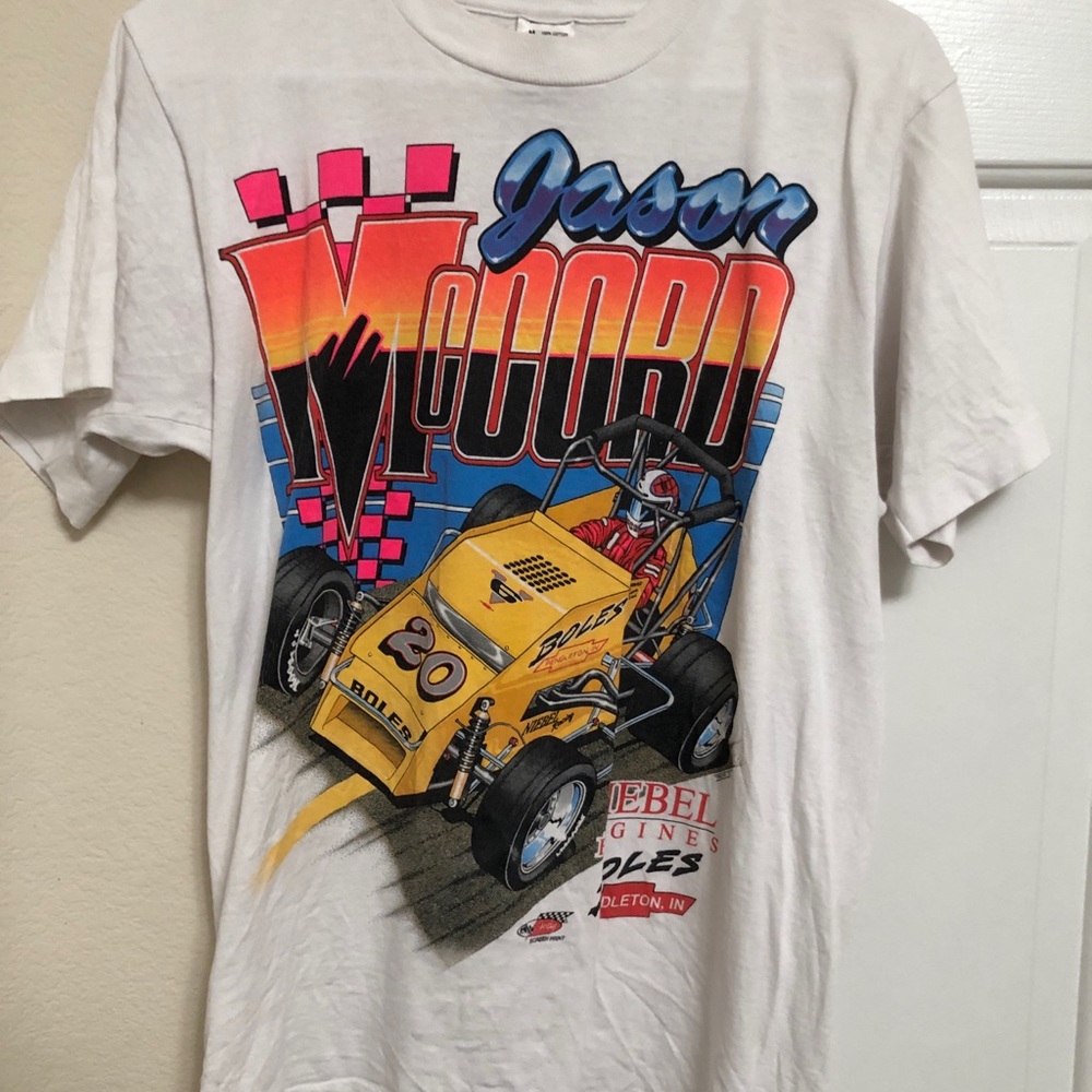 White Jason McCord Nascar Vintage Tee